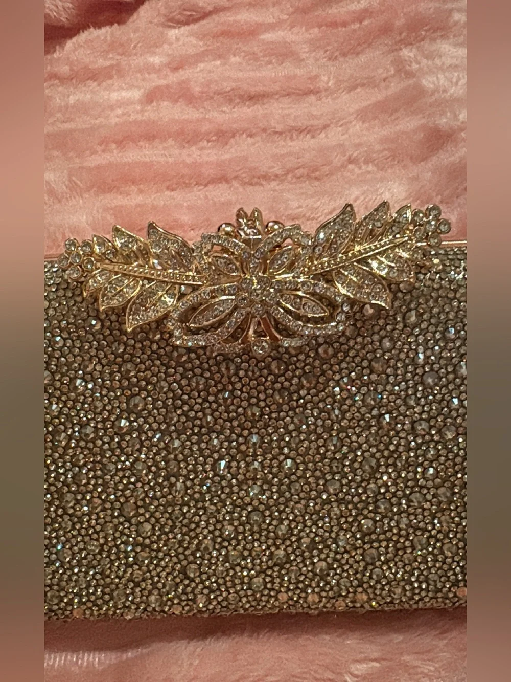 Sparkling Gold Crystal Evening Clutch